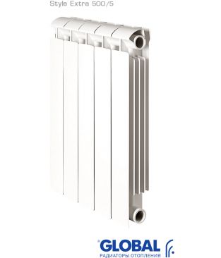 Биметаллический радиатор отопления Global Style Extra 500 5 секций