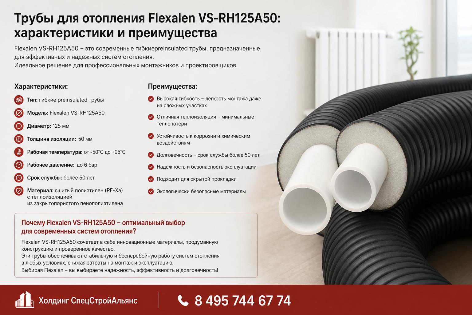 Почему Flexalen VS-RH125A50 — оптимальный выбор для современных систем отопления