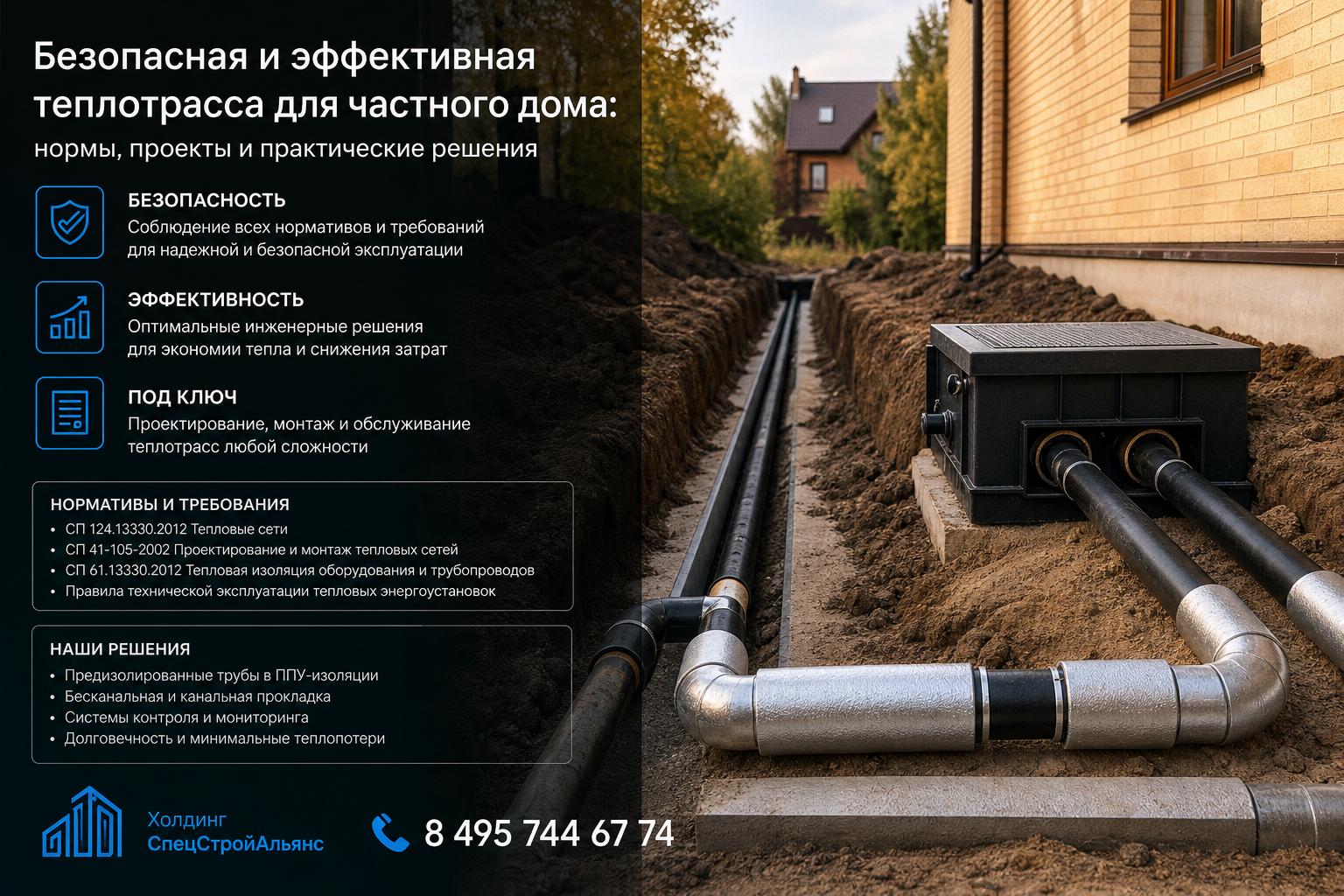 Безопасная и эффективная теплотрасса для частного дома: нормативы и решения