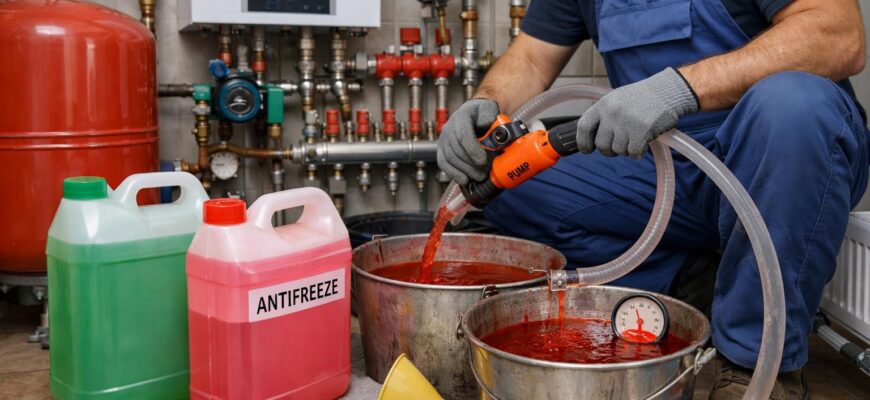 Замена антифриза в водяном отоплении Балабаново