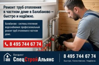 Ремонт труб отопления в частном доме в Балабаново