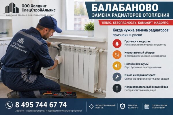 Замена радиаторов отопления в Балабаново