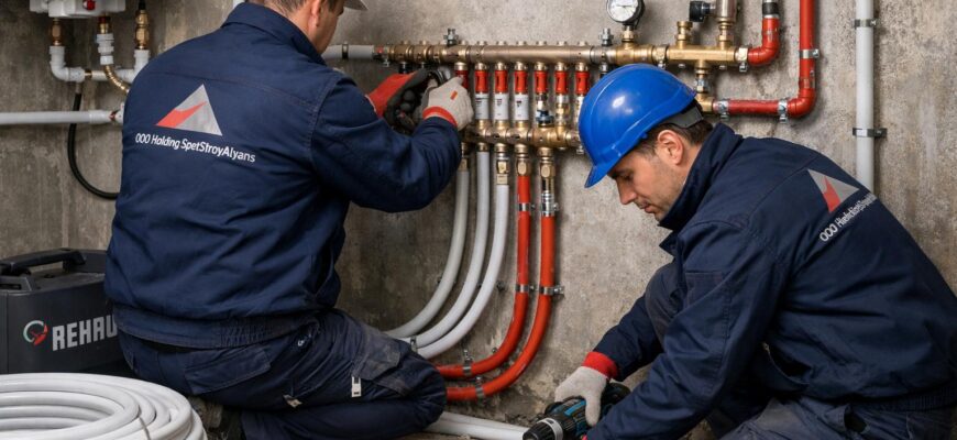 Монтаж труб Rehau в Балабаново