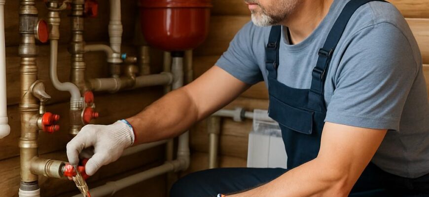 Замена теплоносителя в отоплении дачи в Домодедово