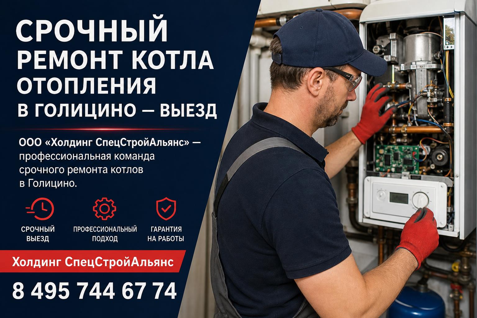 ООО «Холдинг СпецСтройАльянс» — профессиональная команда срочного ремонта котлов в Голицино