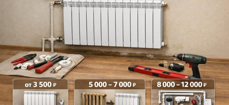 Голицино: стоимость работ по монтажу радиатора отопления в частном доме