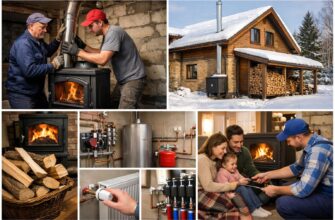 Монтаж дровяного отопления в Истре