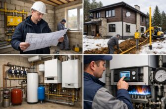 Установка газового отопления в коттедже в Истре