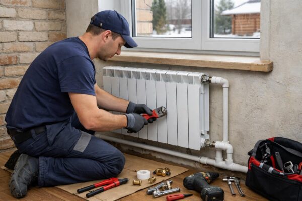 Монтаж радиатора отопления в частном доме в Клину