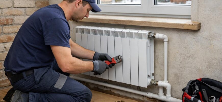 Монтаж радиатора отопления в частном доме в Клину
