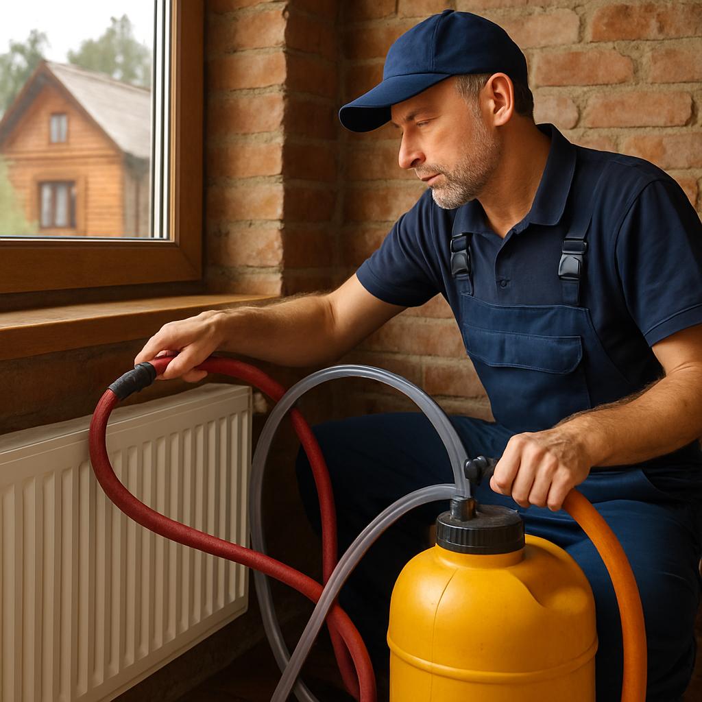 Промывка системы отопления дачи в Кубинке