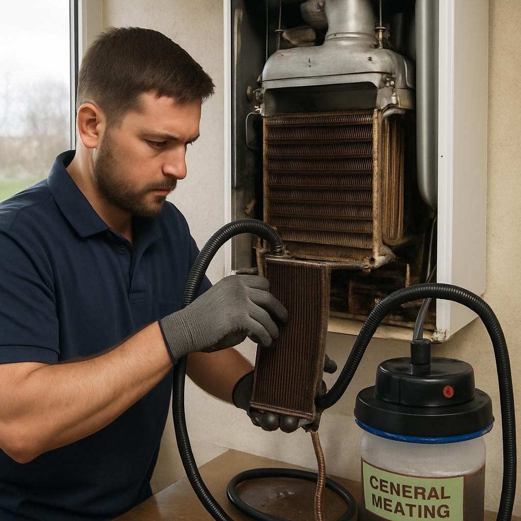 Промывка теплообменника котла в Кубинке