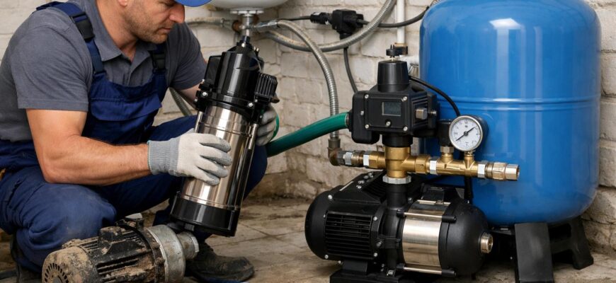 Кубинка: замена насоса гидроаккумулятора и автоматики в частном водоснабжении