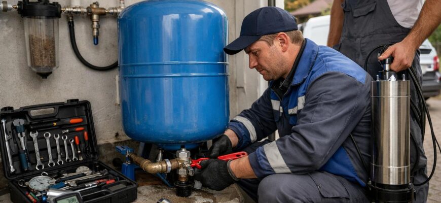 Ремонт гидроаккумулятора водоснабжения в Лобне