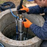 Монтаж насоса в колодце частного водоснабжения в Лотошино