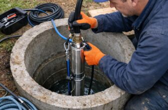 Монтаж насоса в колодце частного водоснабжения в Лотошино
