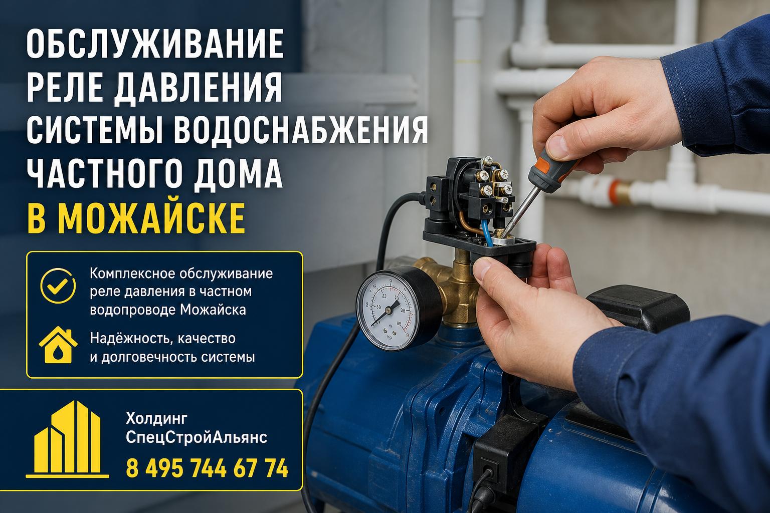 Комплексное обслуживание реле давления в частном водопроводе Можайска от