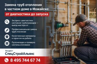 Замена труб отопления в частном доме в Можайске