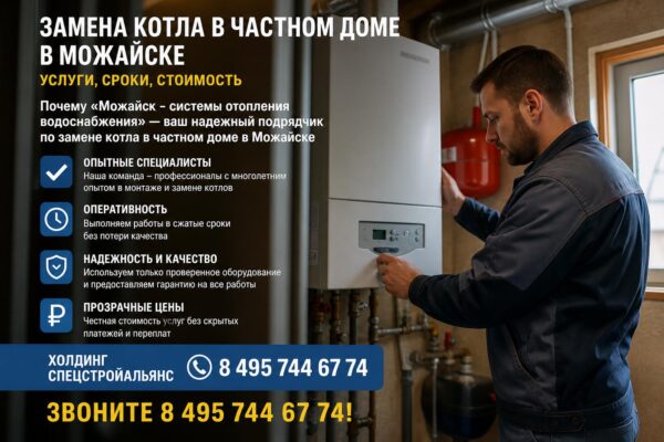 Замена котла в частном доме в Можайске