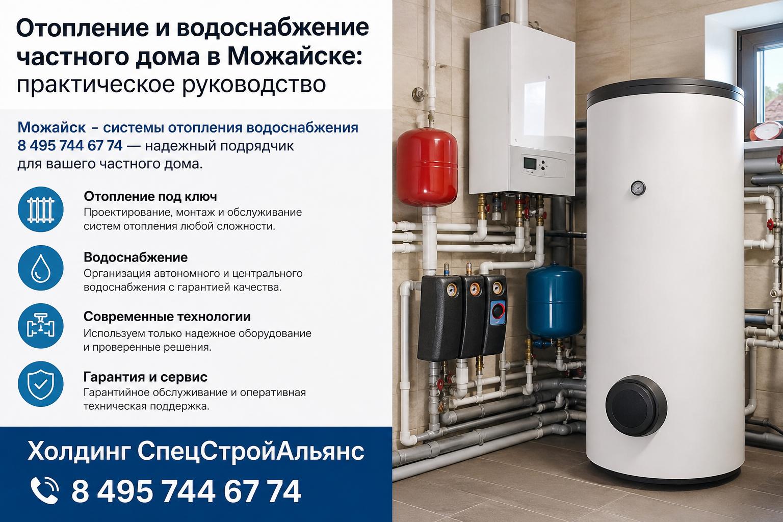 Можайск - системы отопления водоснабжения 8 495 744 67 74 — надежный подрядчик для вашего частного дома Можайск - системы отопления водоснабжения 8 495 744 67 74 — надежный подрядчик для вашего частного дома