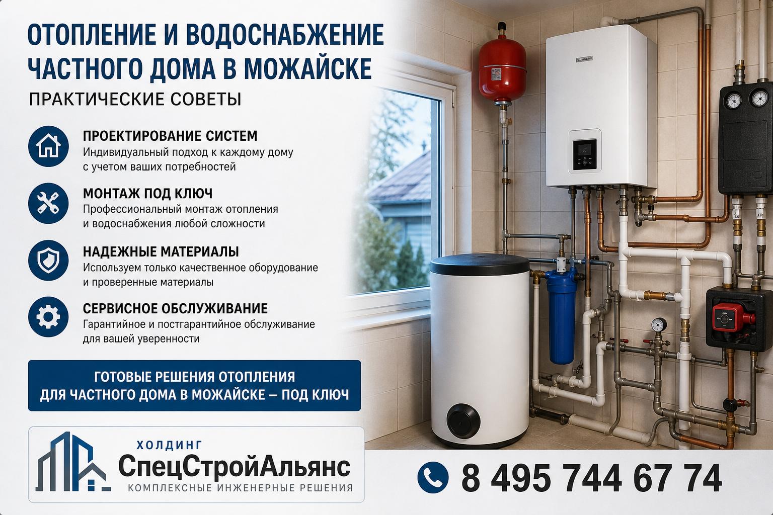 Готовые решения отопления для частного дома в Можайске — под ключ