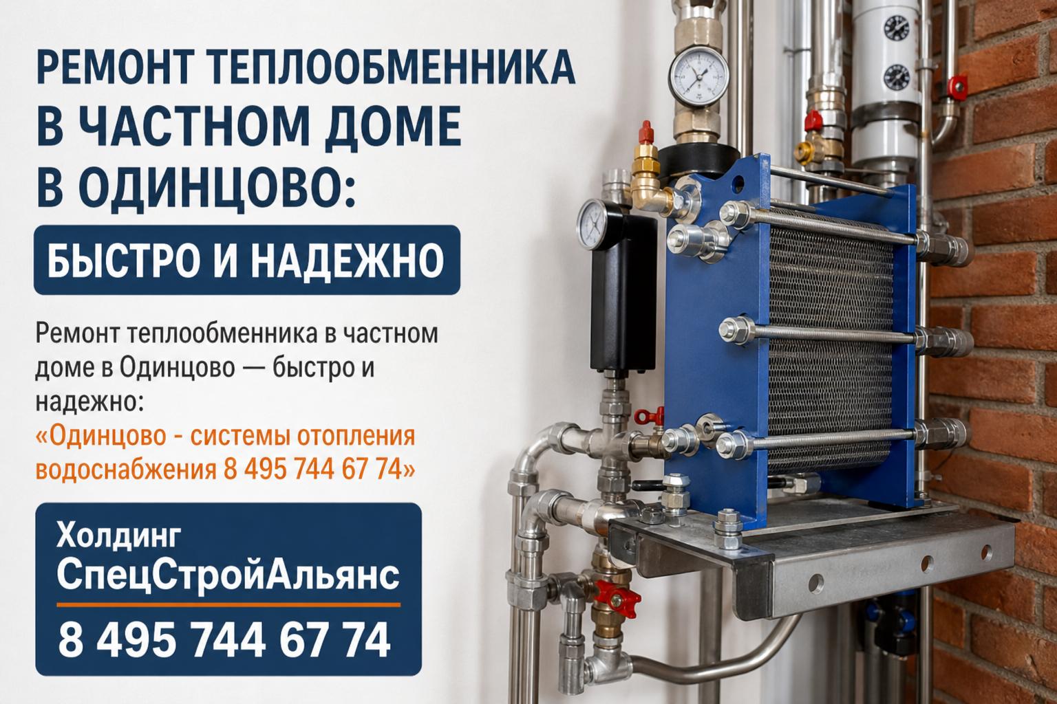 Ремонт теплообменника в частном доме в Одинцово — быстро и надежно: «Одинцово - системы отопления водоснабжения 8 495 744 67 74»