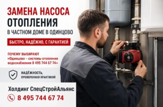 Замена насоса отопления в частном доме в Одинцово