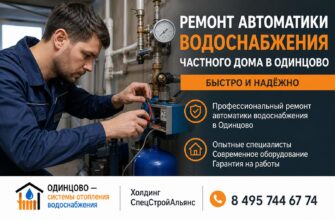 Ремонт автоматики водоснабжения частного дома в Одинцово