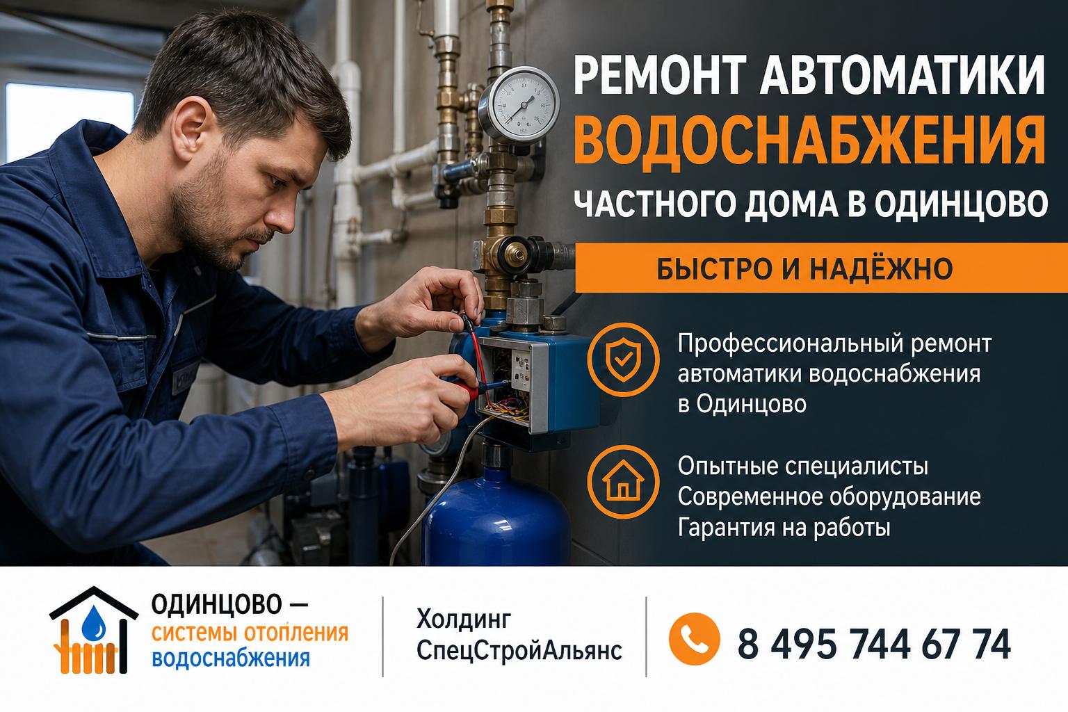 Профессиональный ремонт автоматики водоснабжения в Одинцово от «Одинцово — системы отопления водоснабжения»