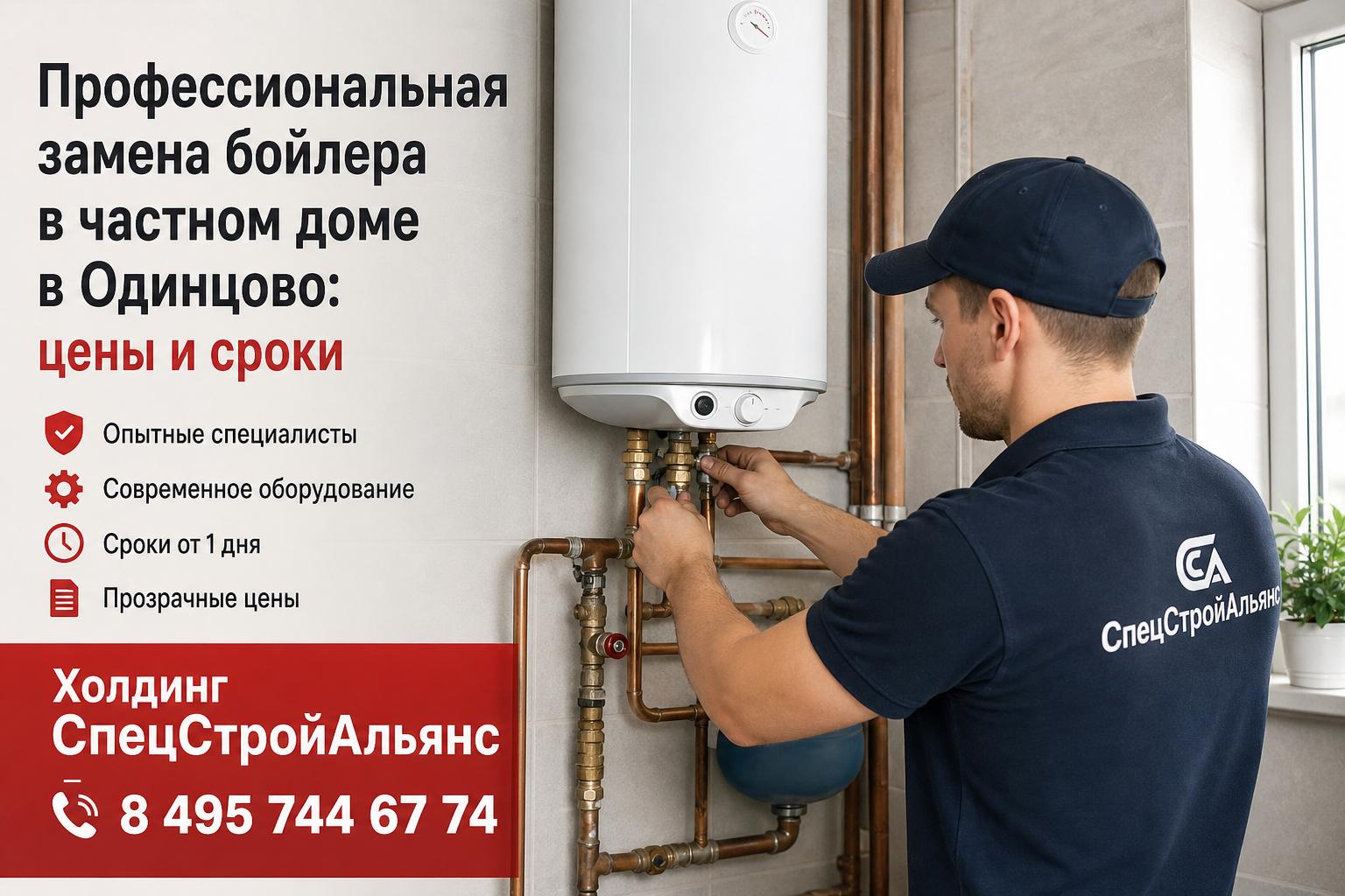 Профессиональная замена бойлера в частном доме в Одинцово —