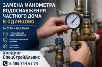 Замена манометра водоснабжения частного дома в Одинцово
