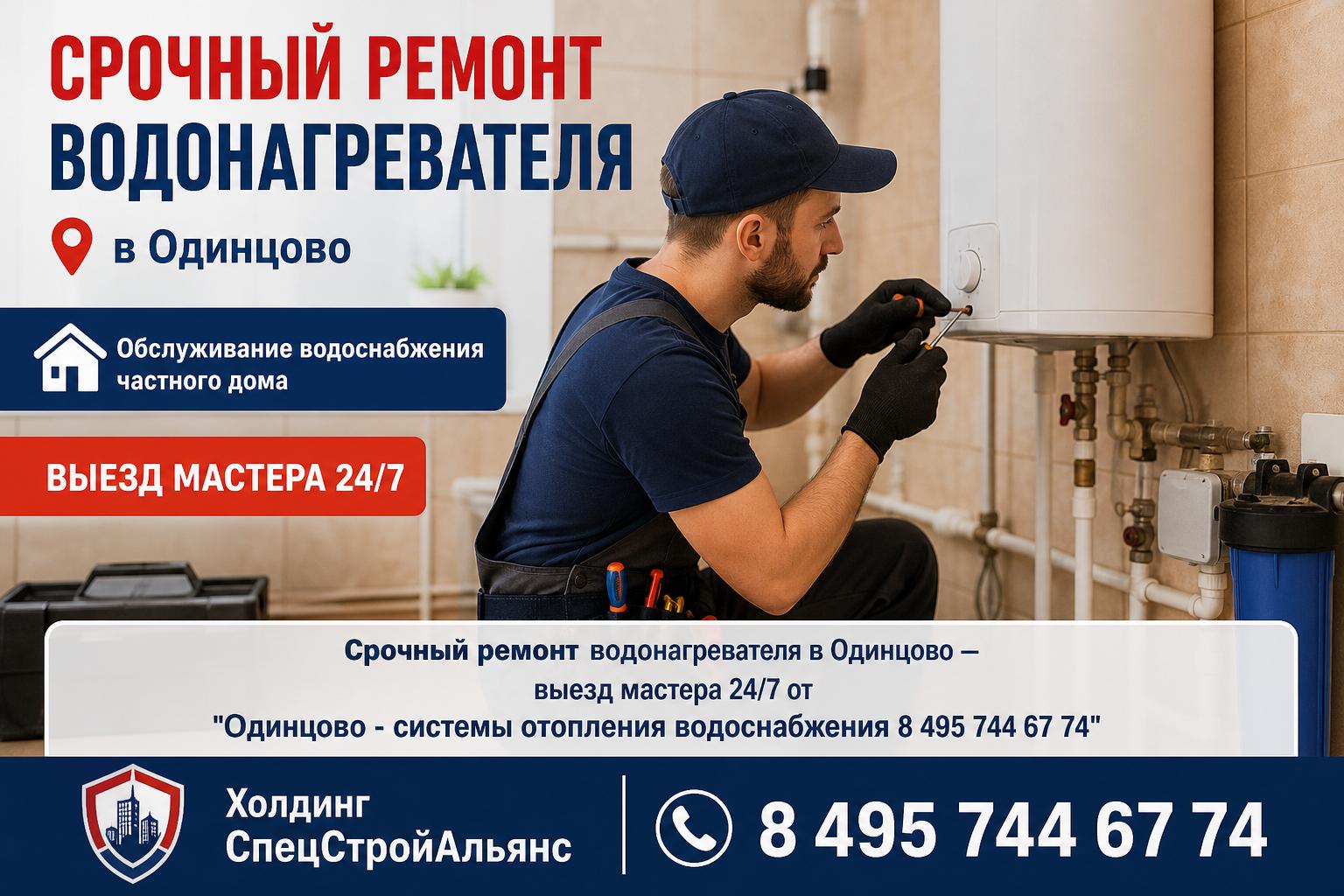 Срочный ремонт водонагревателя в Одинцово — выезд мастера 24/7 от «Одинцово - системы отопления водоснабжения 8 495 744 67 74»