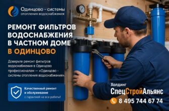 Ремонт фильтров водоснабжения в частном доме в Одинцово