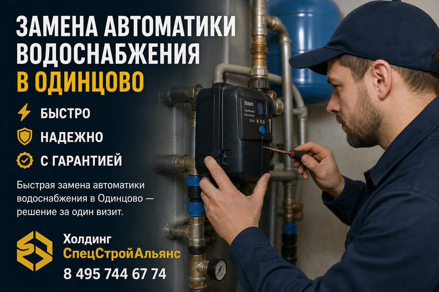Быстрая замена автоматики водоснабжения в Одинцово — решение за один визит
