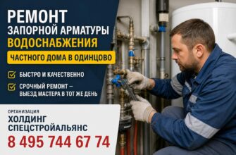 Ремонт запорной арматуры водоснабжения частного дома в Одинцово
