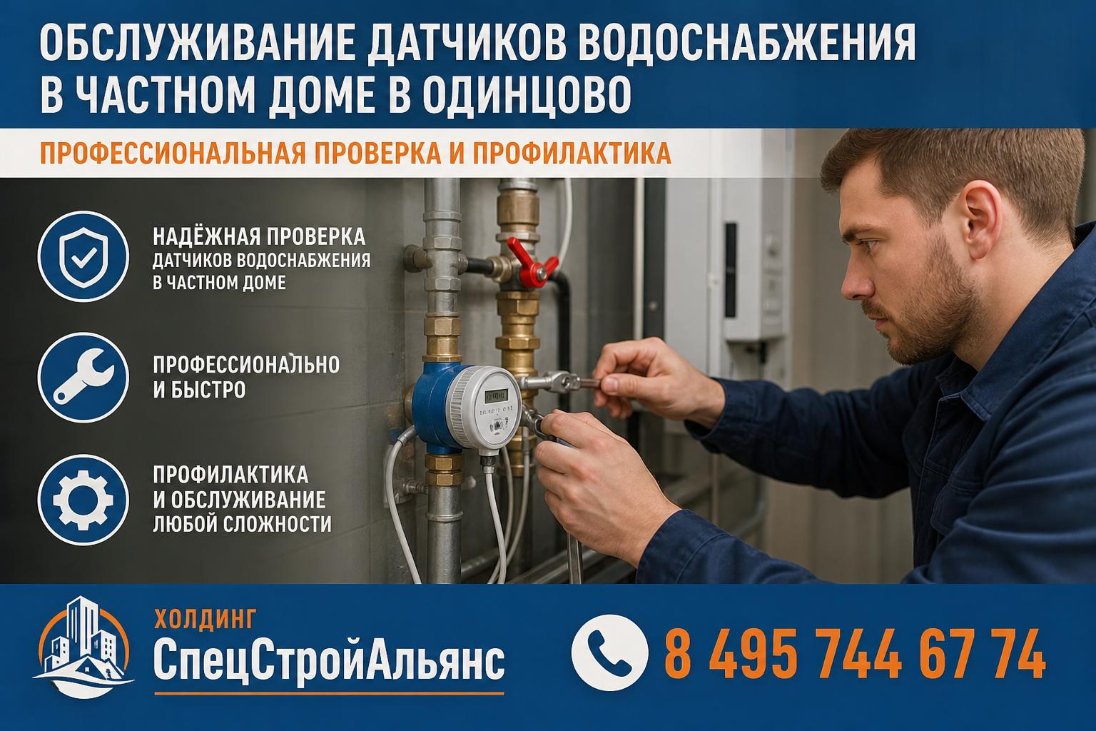 Надёжная проверка датчиков водоснабжения в частном доме в Одинцово — профессионально и быстро