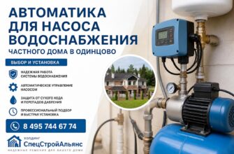 Автоматика для насоса водоснабжения частного дома в Одинцово