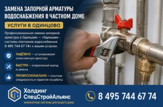 Замена запорной арматуры водоснабжения частного дома в Одинцово