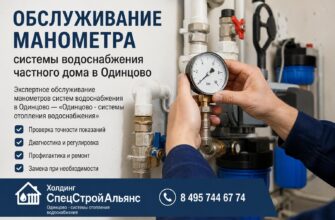 Обслуживание манометра системы водоснабжения частного дома в Одинцово