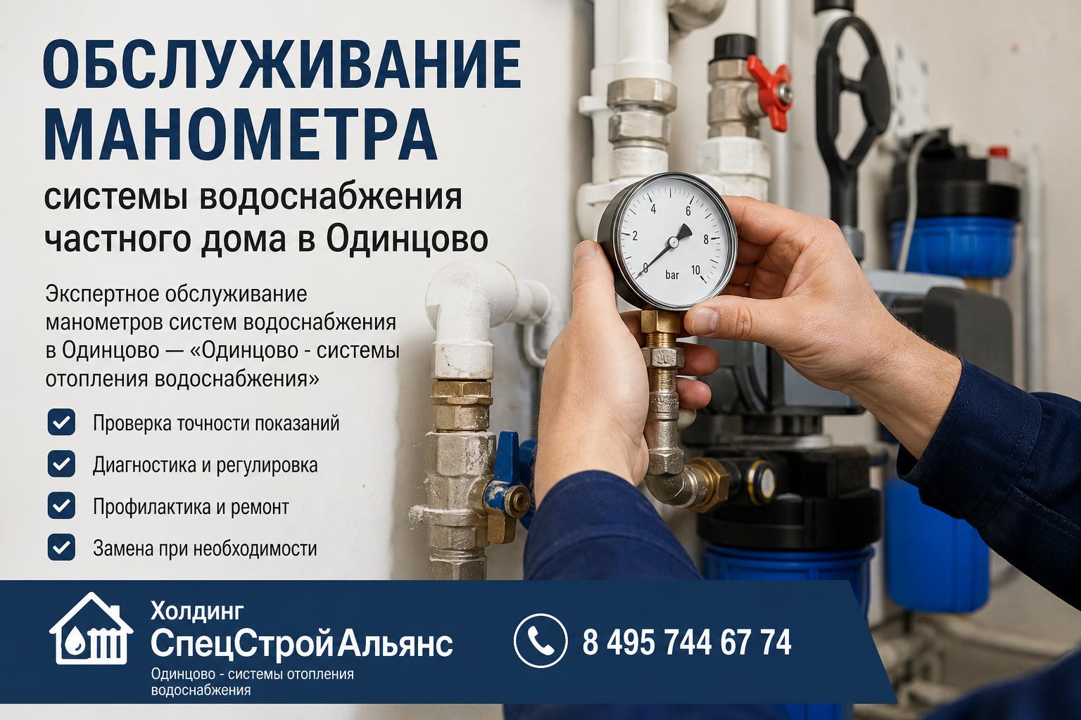 Экспертное обслуживание манометров систем водоснабжения в Одинцово — «Одинцово - системы отопления водоснабжения» 8 495 744 67 74