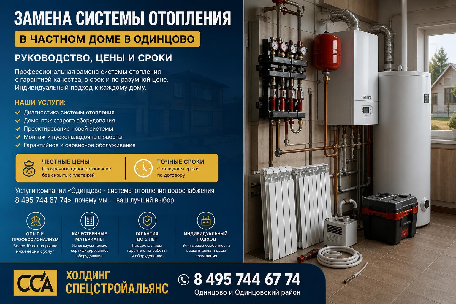 Услуги компании «Одинцово - системы отопления водоснабжения 8 495 744 67 74»: почему мы — ваш лучший выбор