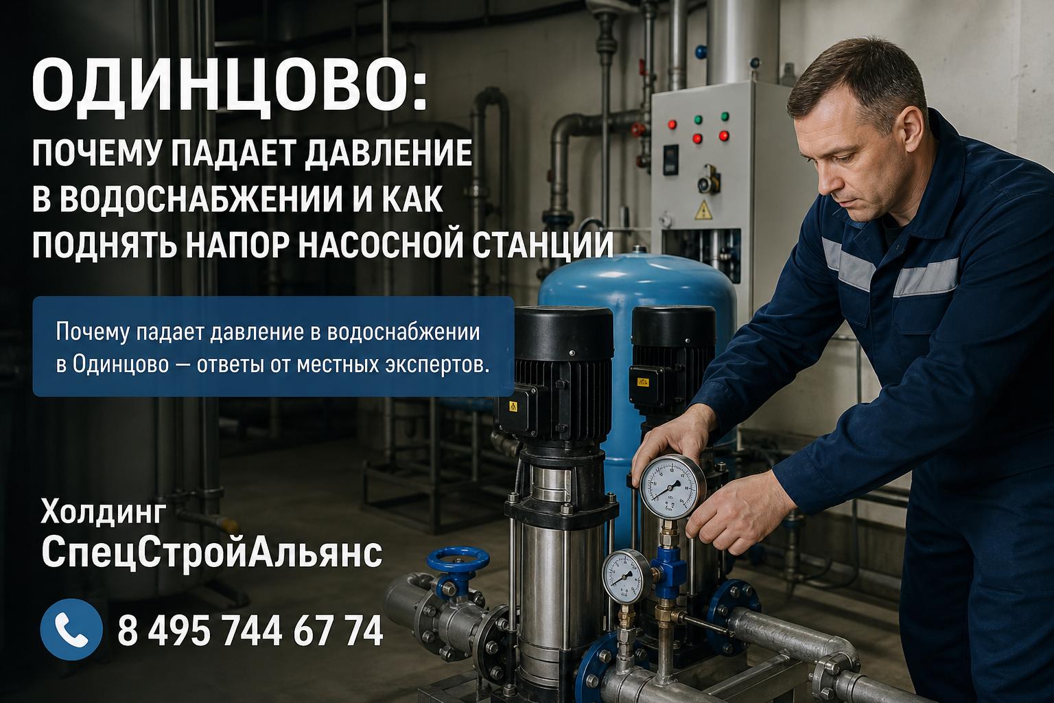Почему падает давление в водоснабжении в Одинцово — ответы от местных экспертов