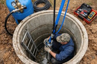 Монтаж насоса в колодце частного водоснабжения в Одинцово