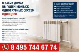 В каких домах выгоден монтаж однотрубных систем Одинцово