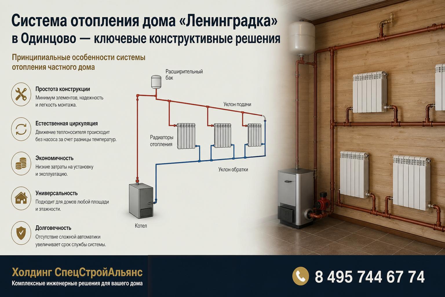 Одинцово Принципиальные особенности системы отопления частного дома