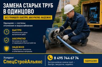 Замена старых труб в Одинцово без траншей