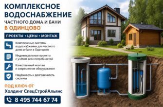 Комплексное водоснабжение частного дома и бани в Одинцово