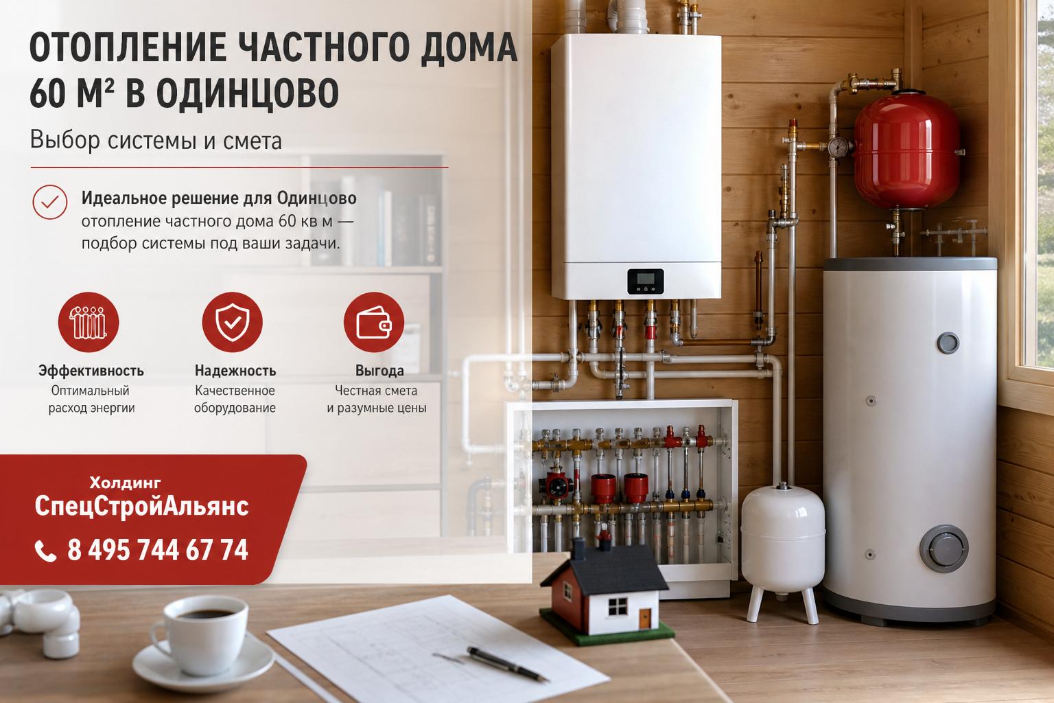 Идеальное решение для Одинцово отопление частного дома 60 кв м — подбор системы под ваши задачи