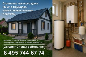 Отопление частного дома 36 м² в Одинцово