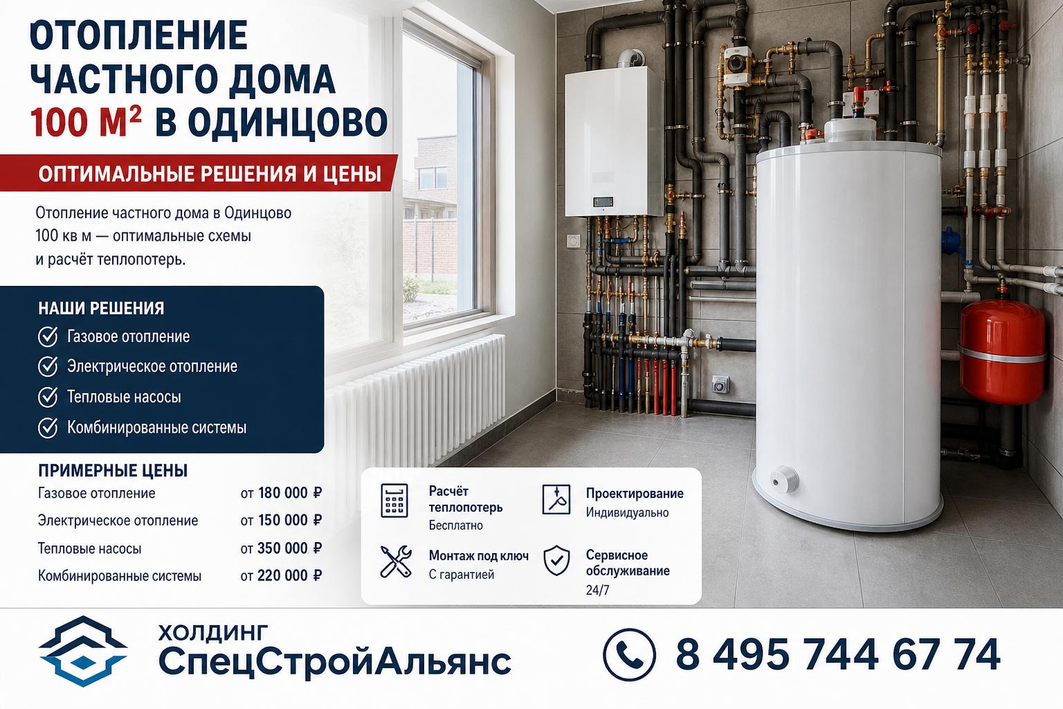 Отопление частного дома в Одинцово 100 кв м — оптимальные схемы и расчёт теплопотерь